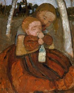Menina, com, um, bebê, sob, vidoeiros de Paula Modersohn-Becker